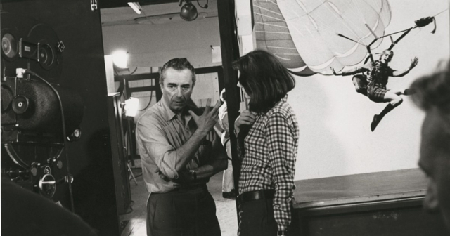 1966 Antonioni and Vanessa Redgrave on Blow up set