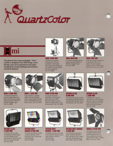 1987 Quartzcolor range - Strand Lighting